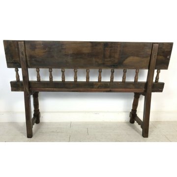 PANCA PANCHINA LEGNO NOCE RUSTICA 3 POSTI GAMBA ROCCHETTO EPOCA 1700 DIVANO 