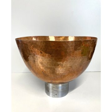 BOWL CENTROTAVOLA Angelo Molignoni FAENZA RAME MARTELLATO METALLO ART DECO' '30