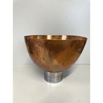 BOWL CENTROTAVOLA Angelo Molignoni FAENZA RAME MARTELLATO METALLO ART DECO' '30