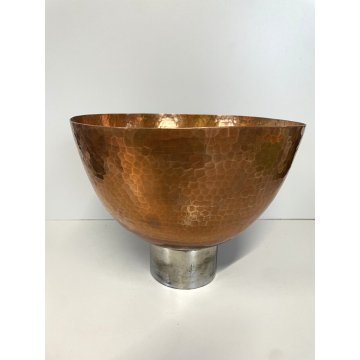 BOWL CENTROTAVOLA Angelo Molignoni FAENZA RAME MARTELLATO METALLO ART DECO' '30