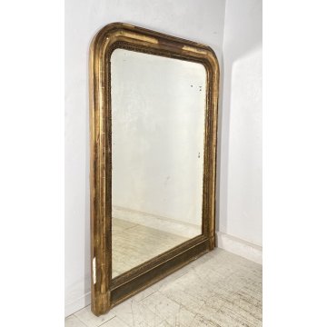 ANTICA GRANDE CAMINIERA SPECCHIERA MURO 1800 LUIGI FILIPPO SPECCHIO LEGNO NOCE