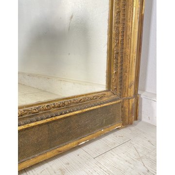 ANTICA GRANDE CAMINIERA SPECCHIERA MURO 1800 LUIGI FILIPPO SPECCHIO LEGNO NOCE