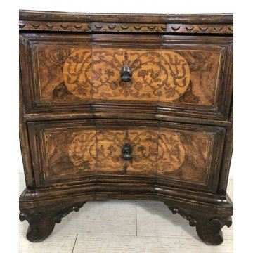 ANTICO COMODINO LEGNO MASSELLO NOCE 2 CASSETTI STILE CLASSICO AGE 1800 EPOCA OLD