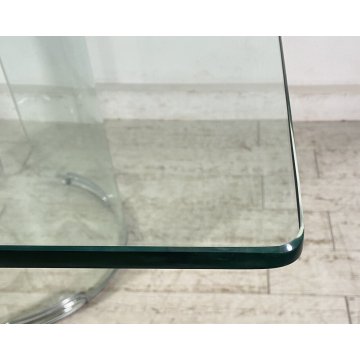 TAVOLO PRANZO DESIGN ATTR. Gallotti & Radice VETRO TABLE GLASS ANNI 70 QUADRATO