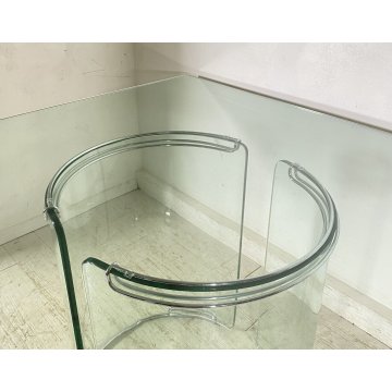 TAVOLO PRANZO DESIGN ATTR. Gallotti & Radice VETRO TABLE GLASS ANNI 70 QUADRATO