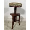 ANTICO SGABELLO DA PIANOFORTE REGOLABILE IN ALTEZZA GIREVOLE EPOCA '800 LEGNO