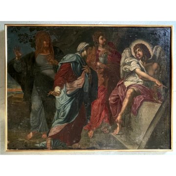 GRANDE QUADRO DIPINTO OLIO COPIA da "Le pie donne al sepolcro" RELIGIOSO '600