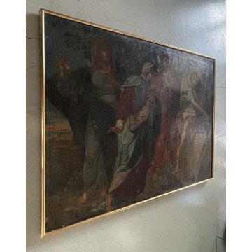 GRANDE QUADRO DIPINTO OLIO COPIA da "Le pie donne al sepolcro" RELIGIOSO '600