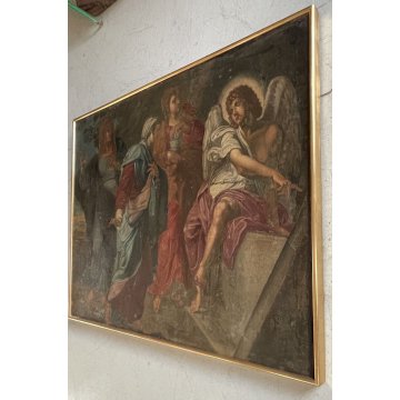 GRANDE QUADRO DIPINTO OLIO COPIA da "Le pie donne al sepolcro" RELIGIOSO '600