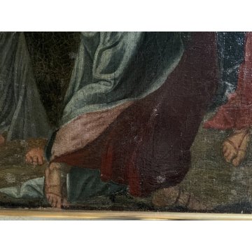 GRANDE QUADRO DIPINTO OLIO COPIA da "Le pie donne al sepolcro" RELIGIOSO '600