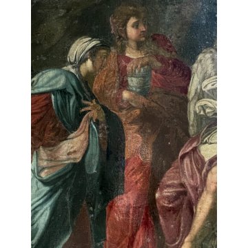 GRANDE QUADRO DIPINTO OLIO COPIA da "Le pie donne al sepolcro" RELIGIOSO '600