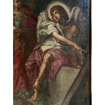 GRANDE QUADRO DIPINTO OLIO COPIA da "Le pie donne al sepolcro" RELIGIOSO '600