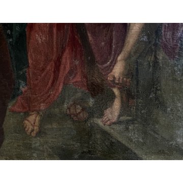 GRANDE QUADRO DIPINTO OLIO COPIA da "Le pie donne al sepolcro" RELIGIOSO '600