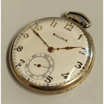 ANTICO OROLOGIO TASCA Bulova 17AH anni 50 10k Old Pocket Watch Rolled Gold Plate