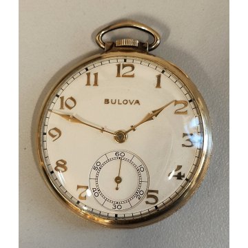 ANTICO OROLOGIO TASCA Bulova 17AH anni 50 10k Old Pocket Watch Rolled Gold Plate