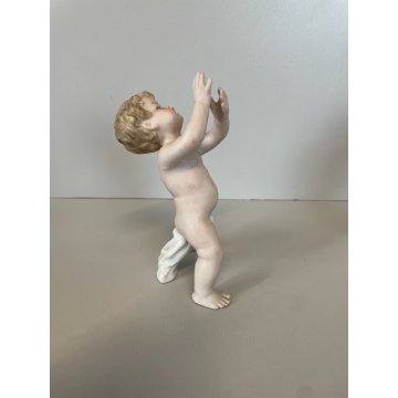 4 FIGURE PUTTO PORCELLANA Biscuit CAPODIMONTE CHERUBINI AMORINI ANGIOLETTI '900