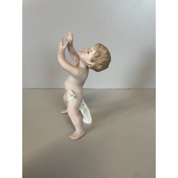 4 FIGURE PUTTO PORCELLANA Biscuit CAPODIMONTE CHERUBINI AMORINI ANGIOLETTI '900