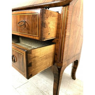ANTICA RIBALTA SECRETAIRE INTARSIATA LASTRONATA INTAGLIATA LUIGI XVI PRIMO '900