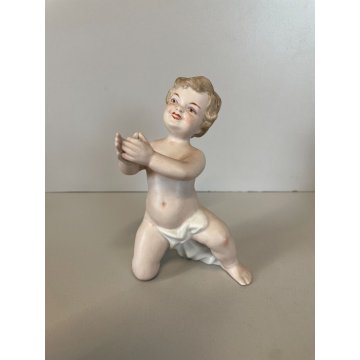 4 FIGURE PUTTO PORCELLANA Biscuit CAPODIMONTE CHERUBINI AMORINI ANGIOLETTI '900