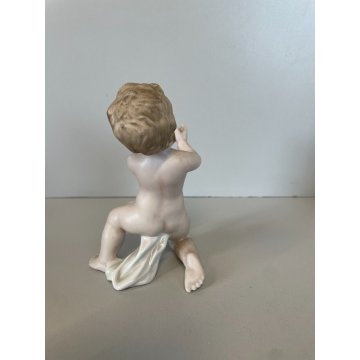 4 FIGURE PUTTO PORCELLANA Biscuit CAPODIMONTE CHERUBINI AMORINI ANGIOLETTI '900