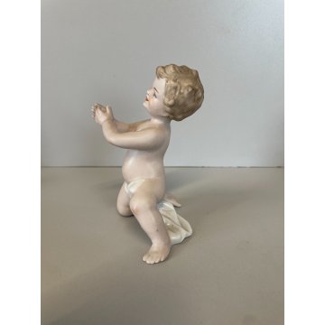 4 FIGURE PUTTO PORCELLANA Biscuit CAPODIMONTE CHERUBINI AMORINI ANGIOLETTI '900