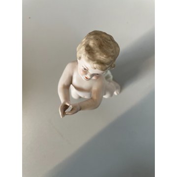 4 FIGURE PUTTO PORCELLANA Biscuit CAPODIMONTE CHERUBINI AMORINI ANGIOLETTI '900