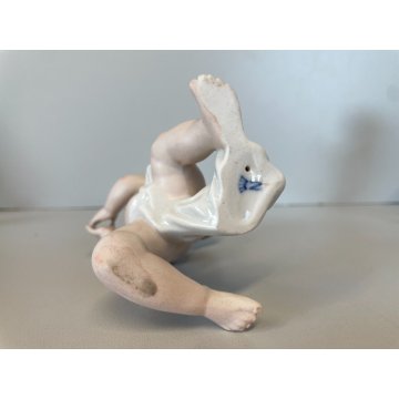 4 FIGURE PUTTO PORCELLANA Biscuit CAPODIMONTE CHERUBINI AMORINI ANGIOLETTI '900