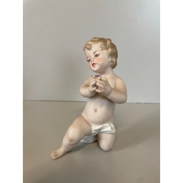 4 FIGURE PUTTO PORCELLANA Biscuit CAPODIMONTE CHERUBINI AMORINI ANGIOLETTI '900