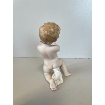 4 FIGURE PUTTO PORCELLANA Biscuit CAPODIMONTE CHERUBINI AMORINI ANGIOLETTI '900