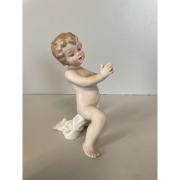 4 FIGURE PUTTO PORCELLANA Biscuit CAPODIMONTE CHERUBINI AMORINI ANGIOLETTI '900