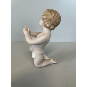 4 FIGURE PUTTO PORCELLANA Biscuit CAPODIMONTE CHERUBINI AMORINI ANGIOLETTI '900