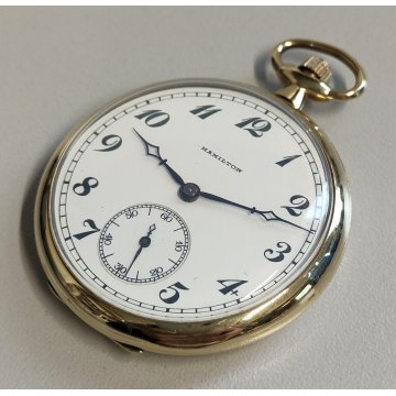 ANTICO OROLOGIO TASCA Hamilton Lancaster 914 epoca 900 Old Golden Pocket Watch