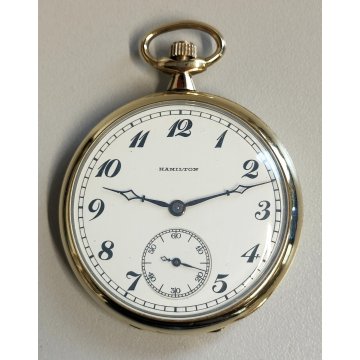 ANTICO OROLOGIO TASCA Hamilton Lancaster 914 epoca 900 Old Golden Pocket Watch