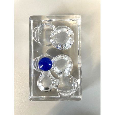 FERMACARTE PRESSEPAPIER CRISTALLO BOLLE SFERA BLU Daum France VINTAGE SCULPTURE