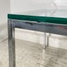 TAVOLINO DA SALOTTO Florence Knoll ANNI 60 AMERICANO VETRO ACCIAIO CROMATO TABLE