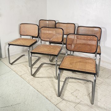 SET 6 SEDIA Marcel Breuer Gavina CESCA PAGLIA DI VIENNA DESIGN ANNI 60/70 B32