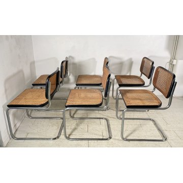 SET 6 SEDIA Marcel Breuer Gavina CESCA PAGLIA DI VIENNA DESIGN ANNI 60/70 B32