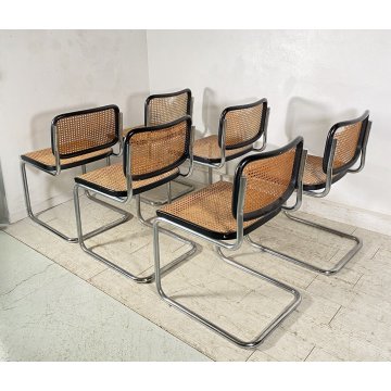 SET 6 SEDIA Marcel Breuer Gavina CESCA PAGLIA DI VIENNA DESIGN ANNI 60/70 B32