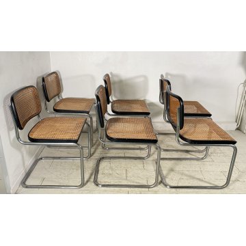 SET 6 SEDIA Marcel Breuer Gavina CESCA PAGLIA DI VIENNA DESIGN ANNI 60/70 B32