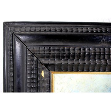 GRANDE ANTICO QUADRO OLIO TELA F. Carena PAESAGGIO BAITE MONTAGNA PRIMO '900