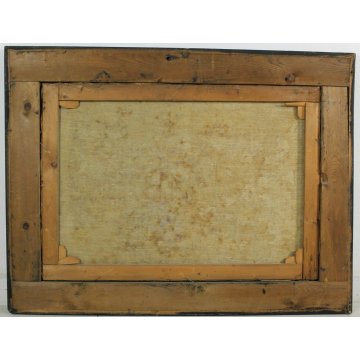 GRANDE ANTICO QUADRO OLIO TELA F. Carena PAESAGGIO BAITE MONTAGNA PRIMO '900