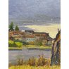 QUADRO DIPINTO Alfredo Belcastro PAESAGGIO FERIOLO BAVENO LAGO MAGGIORE PIEMONTE