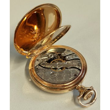 ANTICO OROLOGIO TASCA Hampden ORO 14k Gold Filled HUNTER POCKET WATCH taschino