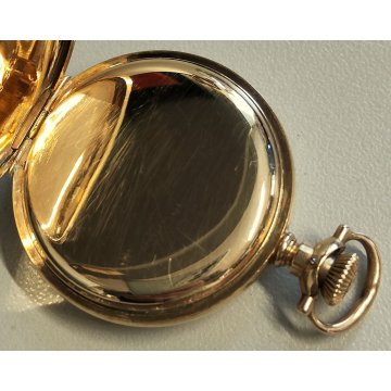 ANTICO OROLOGIO TASCA Hampden ORO 14k Gold Filled HUNTER POCKET WATCH taschino