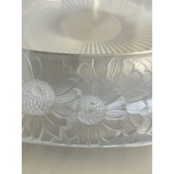 ANTICO CENTROTAVOLA VASSOIO BOWL CRISTALLO René Lalique MARGHERITE ø 33 cm '900