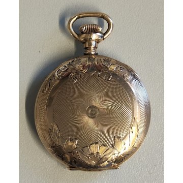 ANTICO OROLOGIO TASCA Hampden ORO 8k Gold Filled HUNTER POCKET WATCH taschino