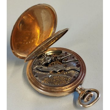 ANTICO OROLOGIO TASCA Hampden ORO 8k Gold Filled HUNTER POCKET WATCH taschino