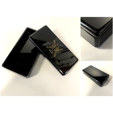 SCATOLA PORTAGIOIE PLEXIGLASS NERO Tommaso Barbi Jewelry BOX whit LID '70s