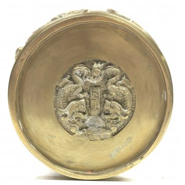 ANTICA COPPIA VASI CINESI GIAPPONESI FIRMATI OTTONE DORATO EPOCA 1900 ORIENTE