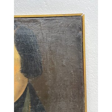 ANTICO QUADRO OLIO SU TELA SU TAVOLA RITRATTO NOBILUOMO EPOCA 800 ROSARIO SPILLA